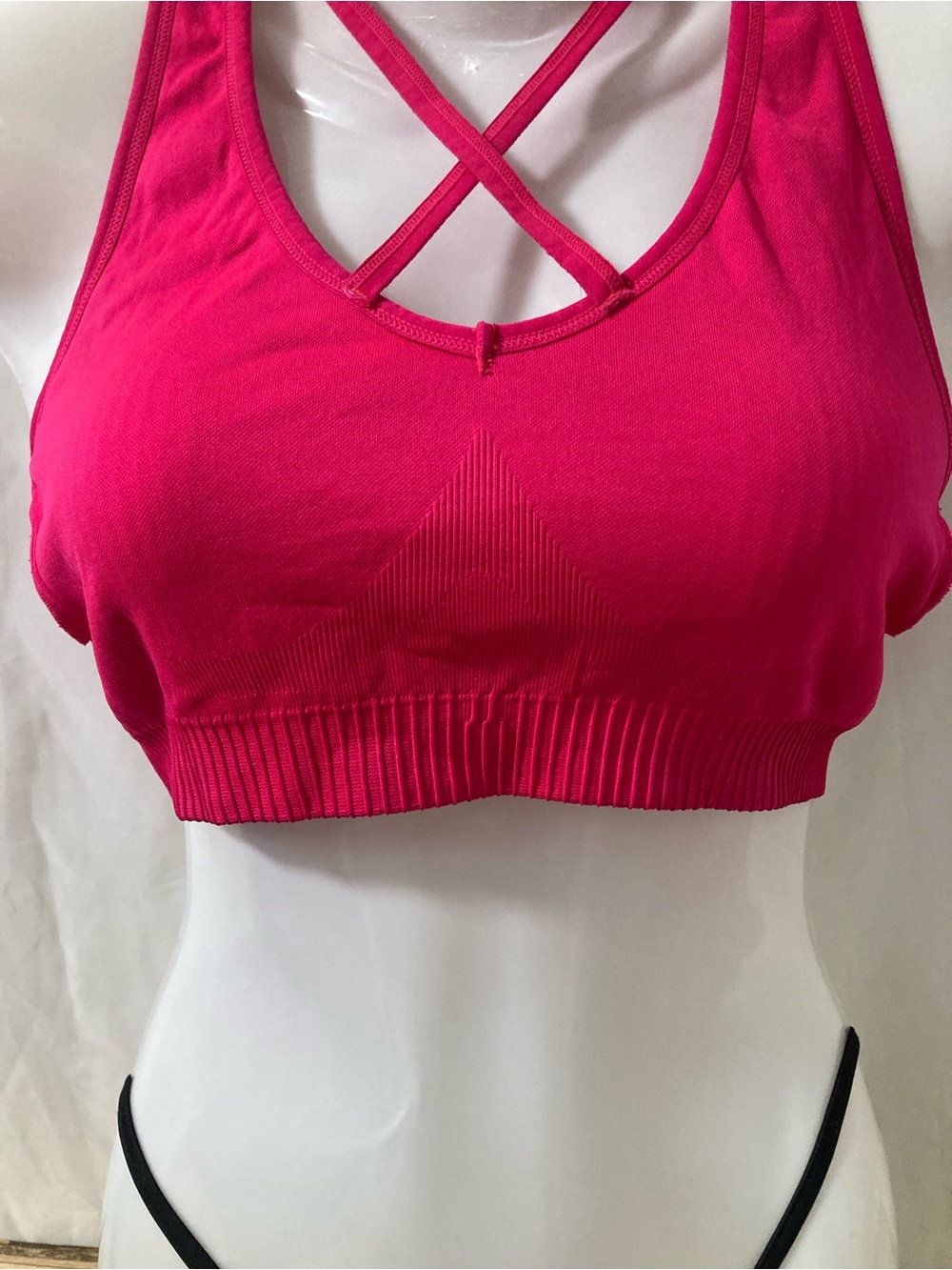 Pink Seamless Strappy Back Sports Bra Size M Yoga Gym Unbranded